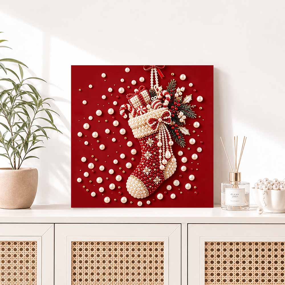DIY Christmas pearl painting kit for festive stocking and gift crafting. home wall decoration