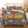 3D Print Cartoon Graffiti Bedding Set Soft Comforter Cover With 1/2pcs Pillow Shams For Kids Adults Microfiber Quilt Cover