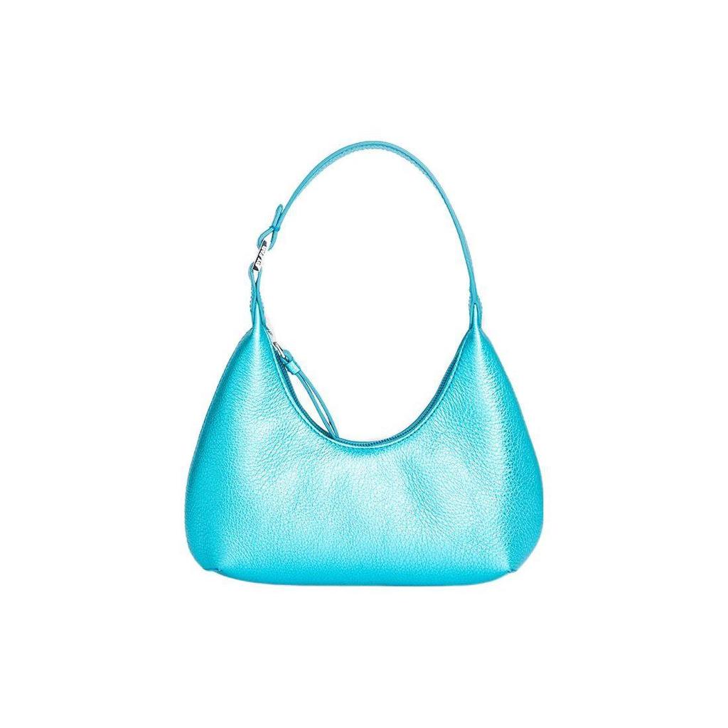 By Far Baby Amber Metallic Effect Hardware Zipper Closure Leather Underarm Bag Women Handbags Blue 22FWBASAQAMEGSMA