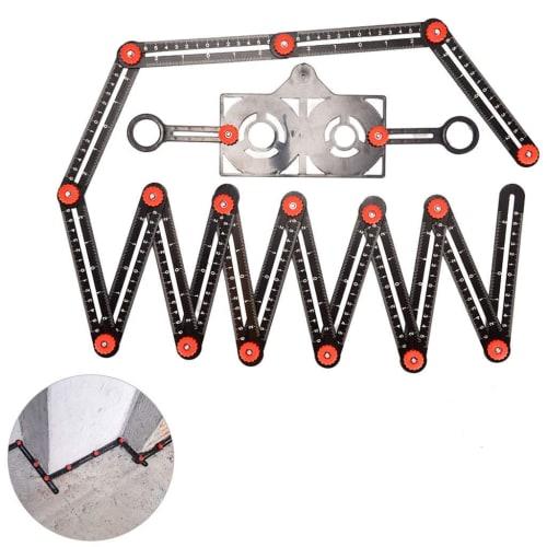 Homyl Folding Ruler, Adjustable Square, Angle Measuring Tool for Carpenters, Multi-Angle Measuring Ruler, Tiling Tool, Folding Square, Measuring Ruler