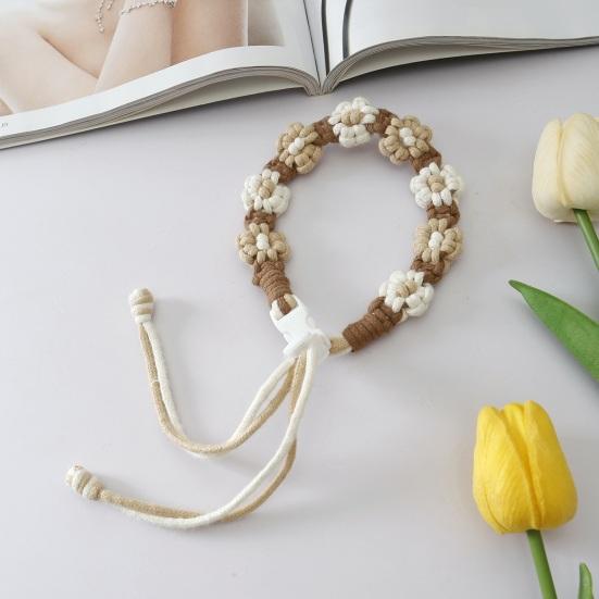 Ремешок для бутылки с водой, ручной плетеный, в форме цветка, регулируемая окружность, сладкий цвет