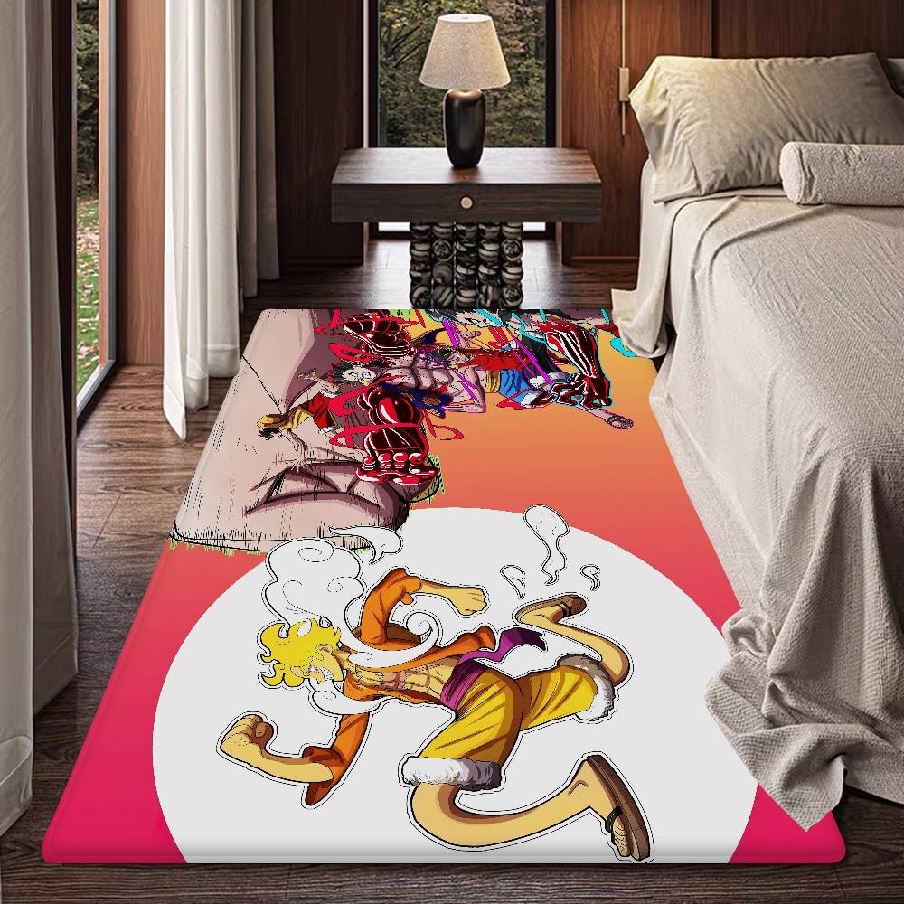 Anime L-Luffy G-Gear Floor Mat INS Style Soft Bedroom Floor House Laundry Room Mat Anti-skid Household Carpets