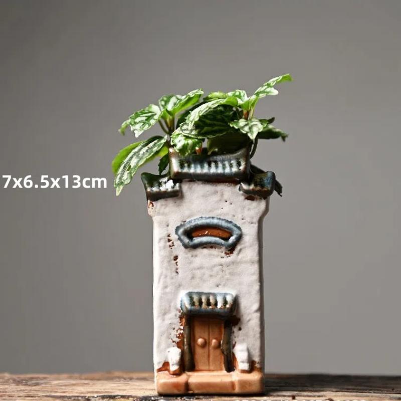 Керамический цветочный горшок в китайском стиле – креативный настольный контейнер для растений