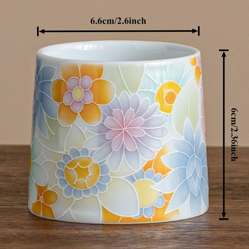 Антикварные расписанные вручную чашки для чая с цветами, керамическая чашка мастера, китайский чайный сервиз для кунг-фу, бытовая чайная церемония, личная одиночная посуда для питья