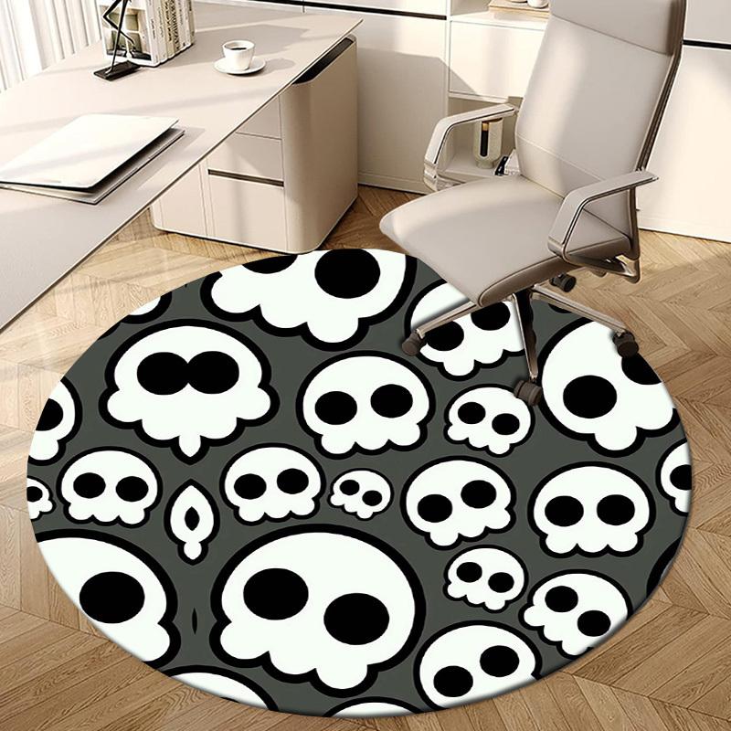 1pc Office Carpet Chair Mats Skull Pattern Design Perfect for Decorating Office Chairs, Living Rooms, Or Bedrooms