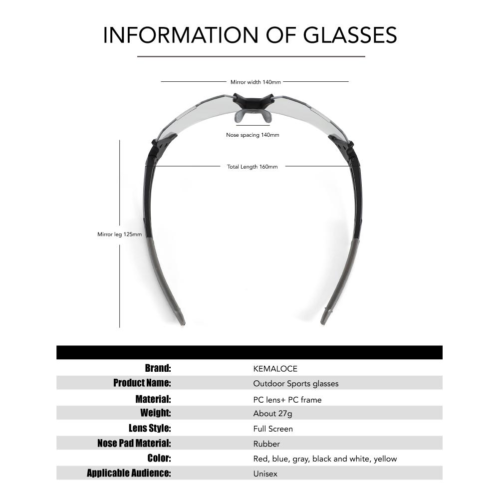 KEMALOCE Велосипедные очки мужские фотохромные очки для бега на горном велосипеде очки для вождения очки для спорта на открытом воздухе UV400 поляризованные солнцезащитные очки для рыбалки