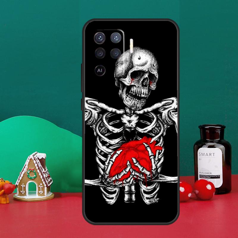 Готический модный череп для OPPO A54 A74 A94 A57S A53S A58 A78 A98 A16 A76 A96 A15 A17 A77 A5 A9 A52 A72 A79 Чехол