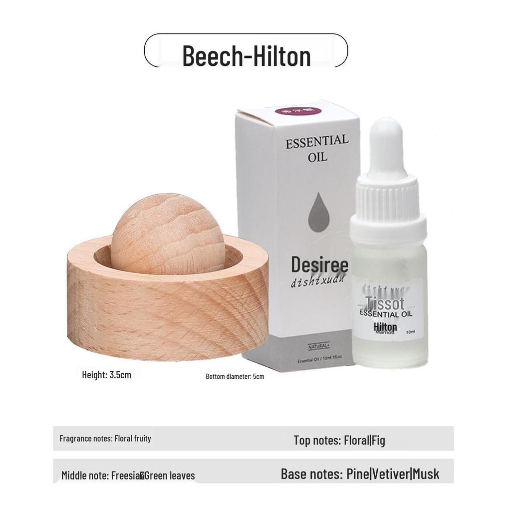 Round Wood Aromatherapy Diffuser - Long-Lasting Essential Oil and Car Fragrance Ornament for Home and Bedroom.