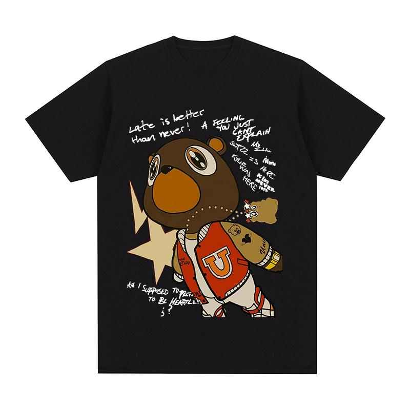 Kanye West Kawaii Tshirt Ye Bear Hip Hop Cotton Men T Shirt New TEE TSHIRT Womens Tops Y2k Clothes