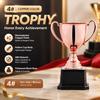 Plastic Trophy 4# Hollow Double-Curved Handle ABS Electroplated 8.5x13.5x18.5cm Single
