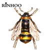 Rinhoo Delicate Little Bee Brooch Crystal Rhinestone Insect Ant Flying Bee Animal Honeybee Enamel Pins Broach Needle Badge Gifts