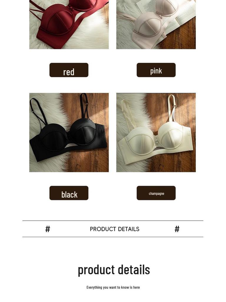 Elegant French Cutout Push-Up Lingerie Bra for Women - Enhances Small Bust with Anti-Sagging Support and Stylish Back Design