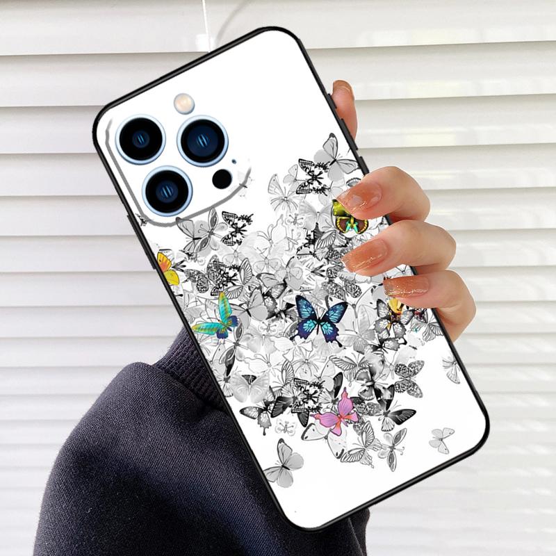 Beautiful Butterfly Phone Case For iPhone 17 16 15 14 13 12 11 Pro Max mini 15 16 Plus 16e 17 Air Cover Fundas