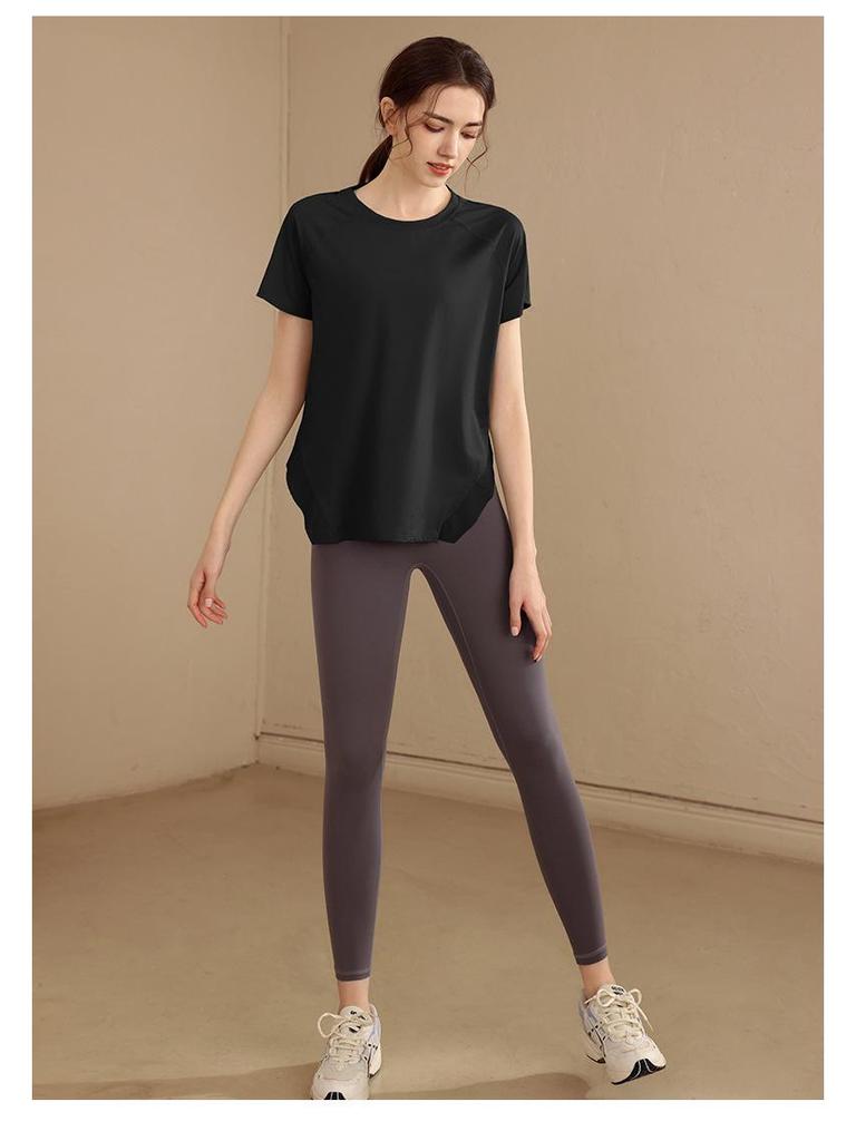 Женские быстросохнущие футболки для йоги с коротким рукавом - дышащие повседневные топы для фитнеса