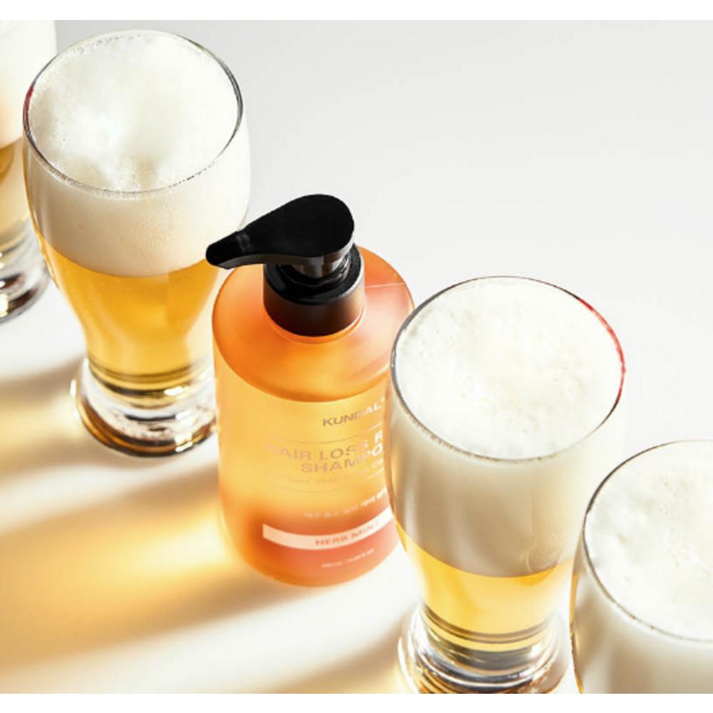 Шампунь от выпадения волос Kundal Brewer's Yeast с травами и мятным вкусом, 500 мл, 2 шт.