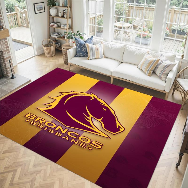 Дизайн Brisbane Broncos Кристальный Велюровый Ковер Уютный Не?Нескользящий ковер с принтом для спальни, гостиной, прихожей
