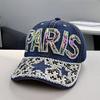 European and American popular hot diamond washed denim baseball cap men's and women's party personalized versatile sunshade sunscreen cap