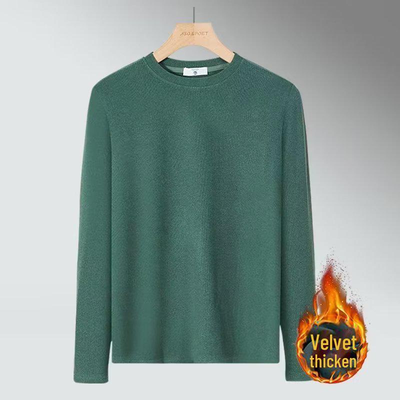 Men's Solid Color German Velvet Thermal Turtleneck Long Sleeve Shirt