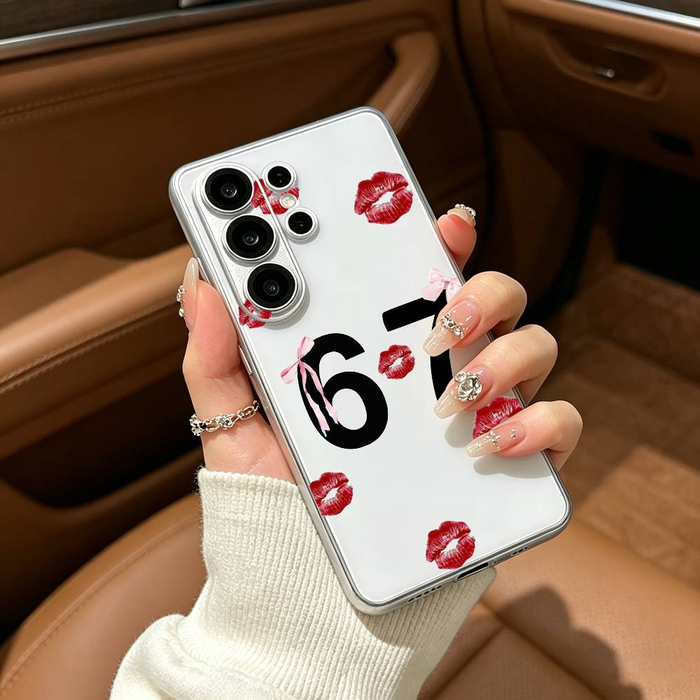 Fashio SS Six Seven 67 Прозрачный чехол для телефона для Samsung S25, S24, S21, S22, S23, S30, Ultra, S20, Plus, FE, Lite