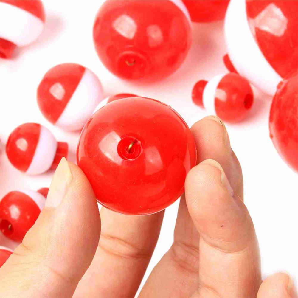 50PCS/50PCS/30PCS Round Fishing Bobbers Red and White Fish Float Fishing Tackle