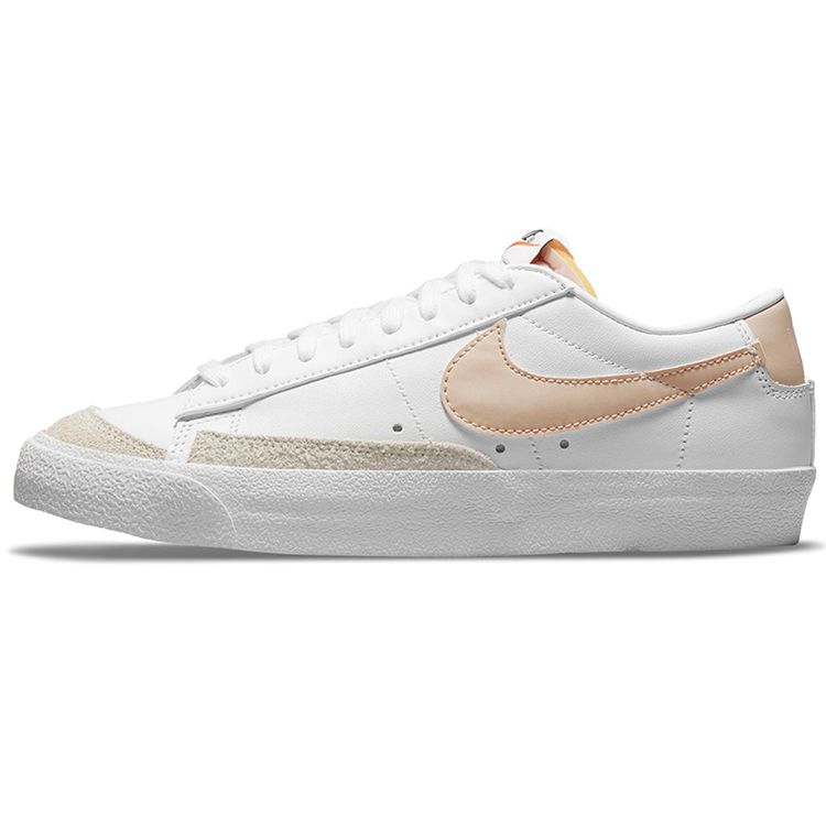 Nike Blazer Low 77 Белые Бледно-Коралловые Женские Кроссовки Черный Ротанг DC4769-106