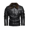 Мужская теплая винтажная куртка из искусственной кожи, ветрозащитная куртка-бомбер для мотоциклистов, приталенная зимняя куртка с подкладкой из искусственного меха, байкерская верхняя одежда, куртки для мужчин
