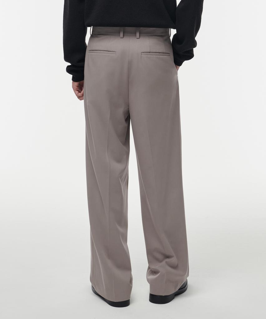 MUSINSA STANDARD Double Button Two-Pleat Wide Slacks [Grayish Beige]
