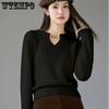 Hollow Out Solid Color Sweater for Women Autumn and Winter Small Fragrance Style Knitted Sweater Top