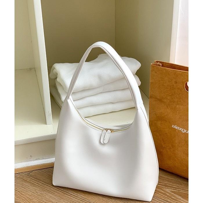 Soft Leather Simple Shoulder Bag Women's Fashion Versatile Niche Underarm Bag High-end Large-capacity Bag