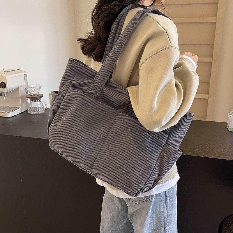 Winter New Small Fresh Commuting Large Capacity Student Class Handbag To Work Canvas Messenger Bag Tote Women's Bag