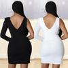 OS6768 European & American Women's One-Shoulder Sexy Diamond Dress