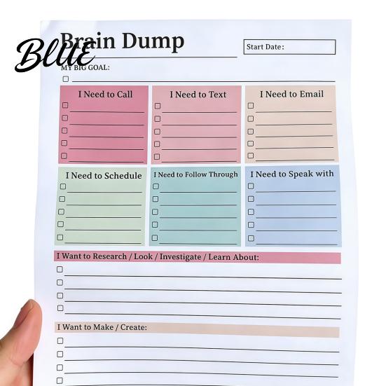 Персонализированный Планер для Постановки Целей A5 'Brain Dump', Отрывной Ежедневник Задач с 50 Отрывными Листами, Утолщенный Бумажный Блокнот для Организации Мыслей