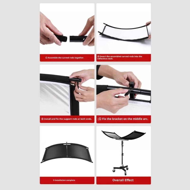 U Shaped Curved Photography Reflector Professional Studio Reflective Screen For Portrait Product Wedding Photography