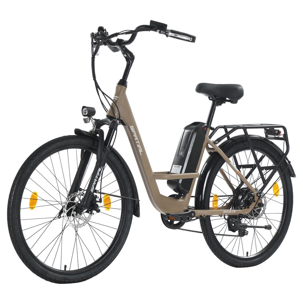 Spatial Элитный женский электровелосипед с сиденьем для буксировки, двигатель 250 Вт, аккумулятор 36 В 13 Ач, 26-дюймовые дорожные шины, электровелосипед для езды по пересеченной местности, электровелосипед для езды на открытом воздухе