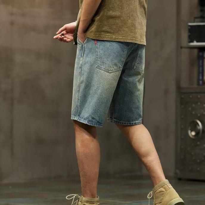 Мужские летние модные фирменные джинсовые шорты, повседневные брюки Seven-Point