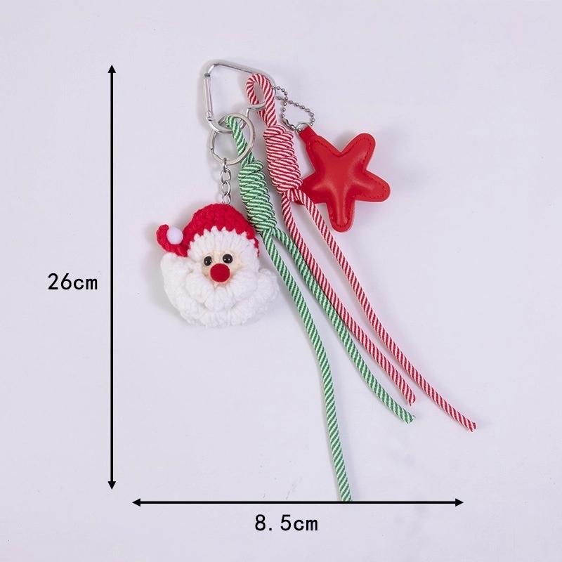 1 шт. Рождественские подарки Смешная вязаная крючком кукла Санта-Клауса Брелок Милый плюшевый вязаный из шерсти Санта-Клаус Украшение