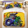 Boss Mustang Rat Fink Chaos Bedding (1 * duvet cover + 2 * pillowcase, without core) 2D Flat Bedding set Soft and comfortable Christmas birthday gift