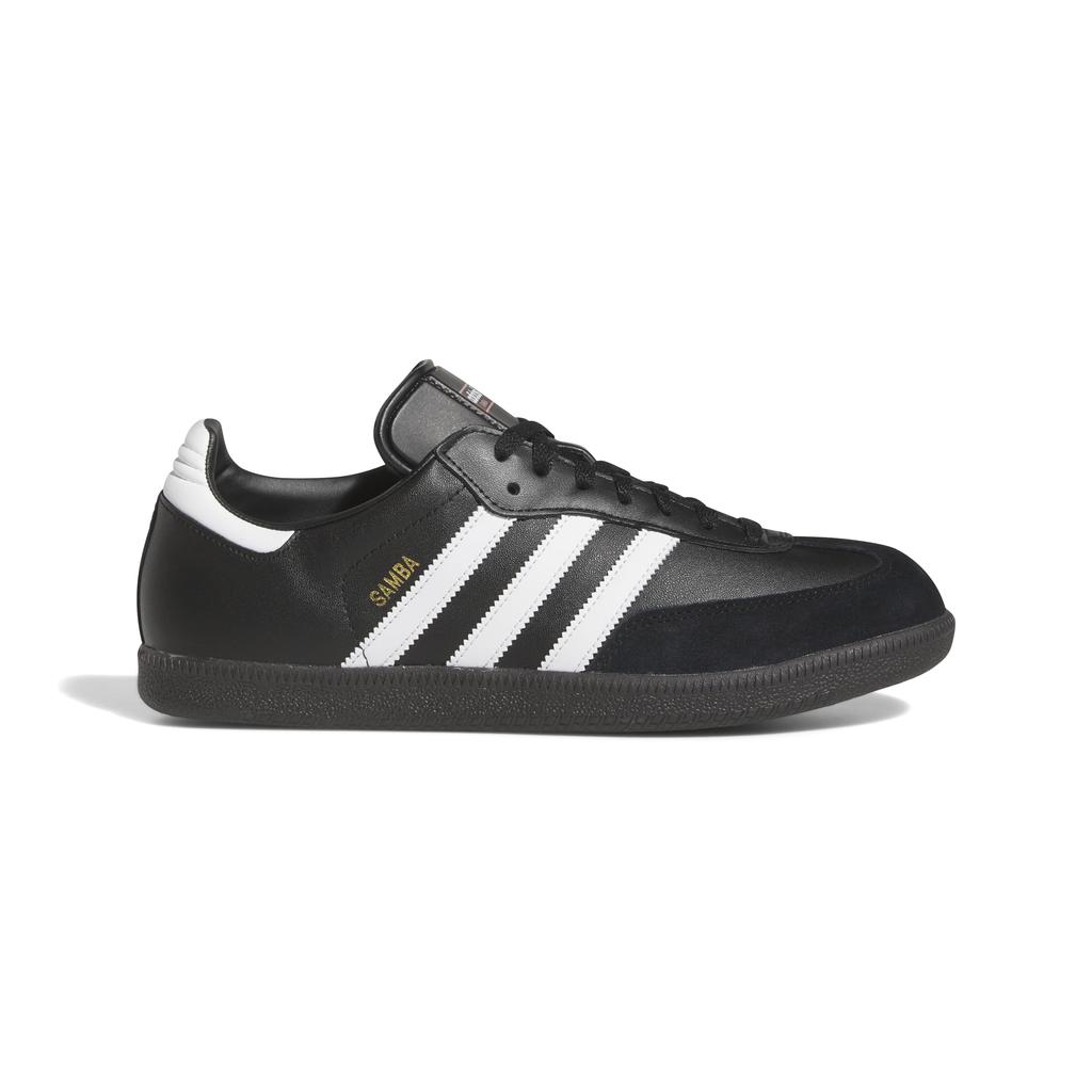 Футзальные кроссовки Samba Leather 10075 Core Black cm [Adidas] Мужские черные/Обувь белая/Core (019000) 27,0