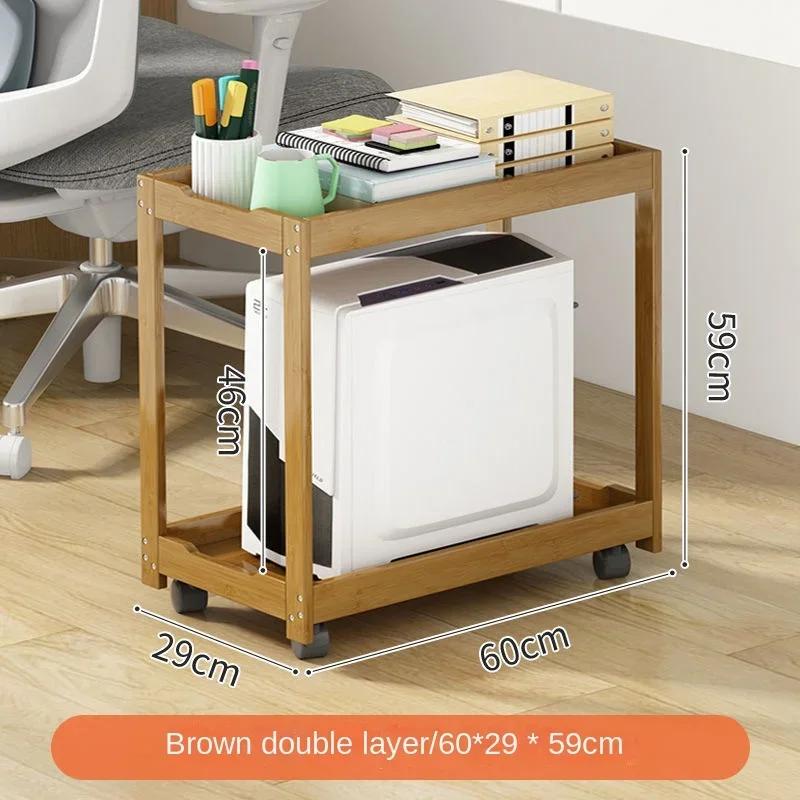 Настольный компьютерный шкаф из цельного дерева: Прочная полка шасси с охлаждающим съемным основанием Эффективная многофункциональная организация