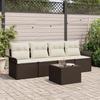 VidaXL 5-Piece Garden Sofa Set with Cushions In Brown Poly Rattan 3345228