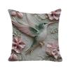 New 3D Imitation Carving Three-dimensional Flower and Bird Print Pillow Case, Fashionable and Simple Living Room Sofa Home Pillow