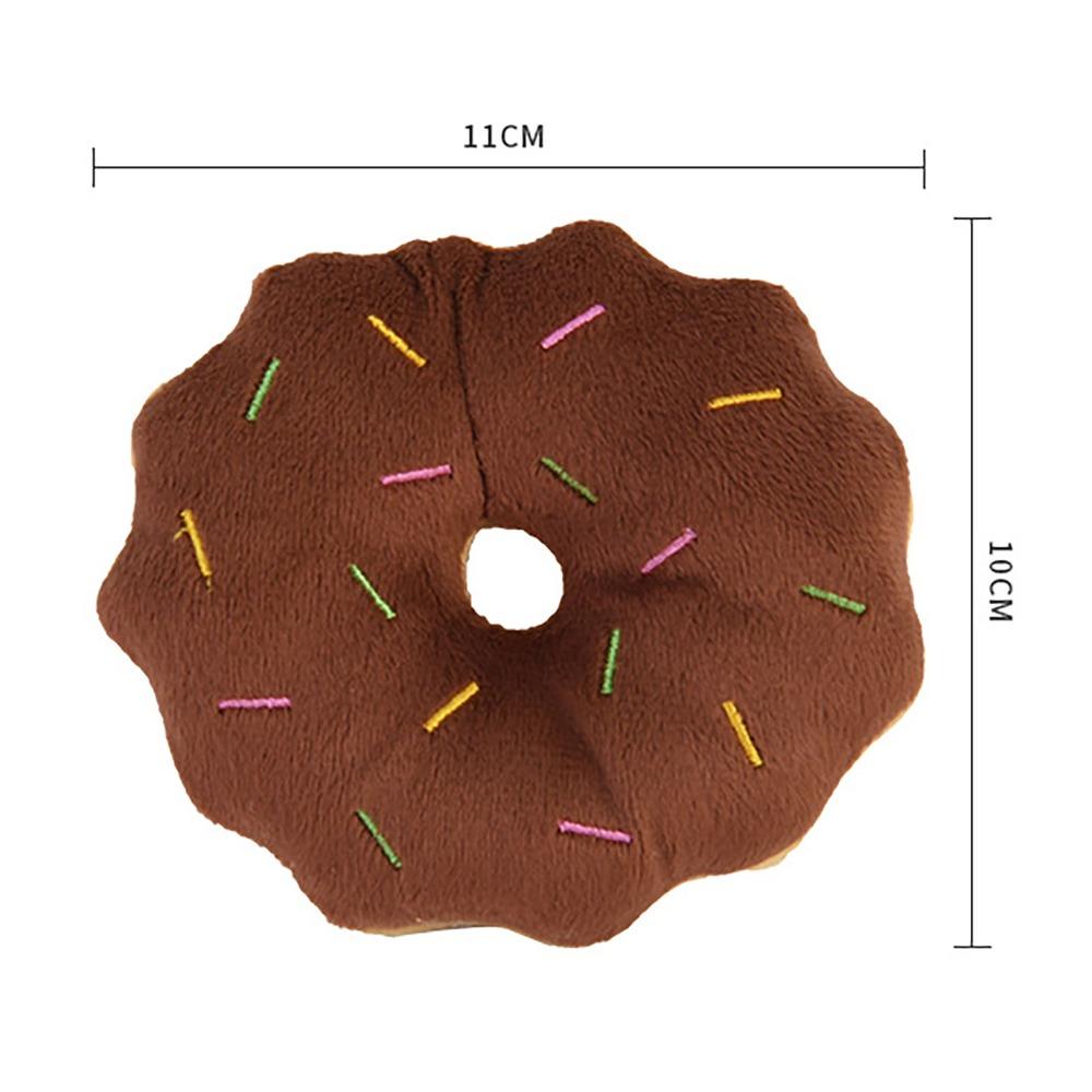Round Shape Dog Chew Ring Plush Surface Puppy Play Toy Squeaky Pet Toy  Daily Pet Entertainment