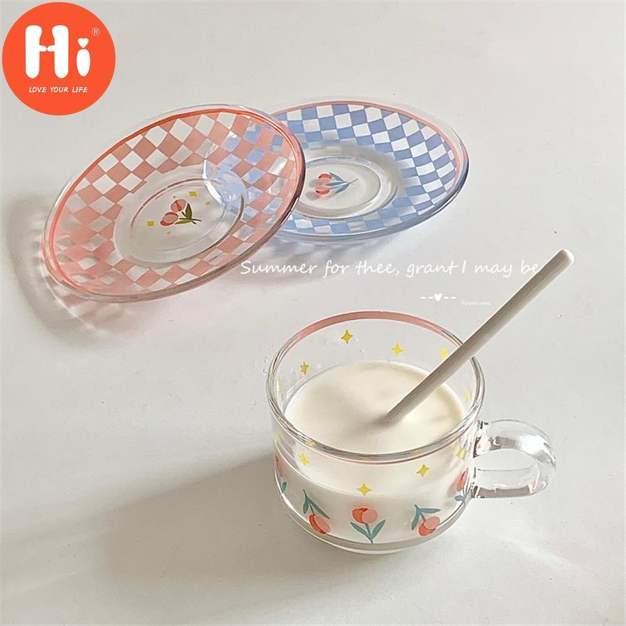 Привет креативная кофейная чашка, набор блюдцев, корейские чашки, ручная роспись, кофейная кружка с растениями и цветами, домашняя кухня, питьевая посуда, чашки для эспрессо