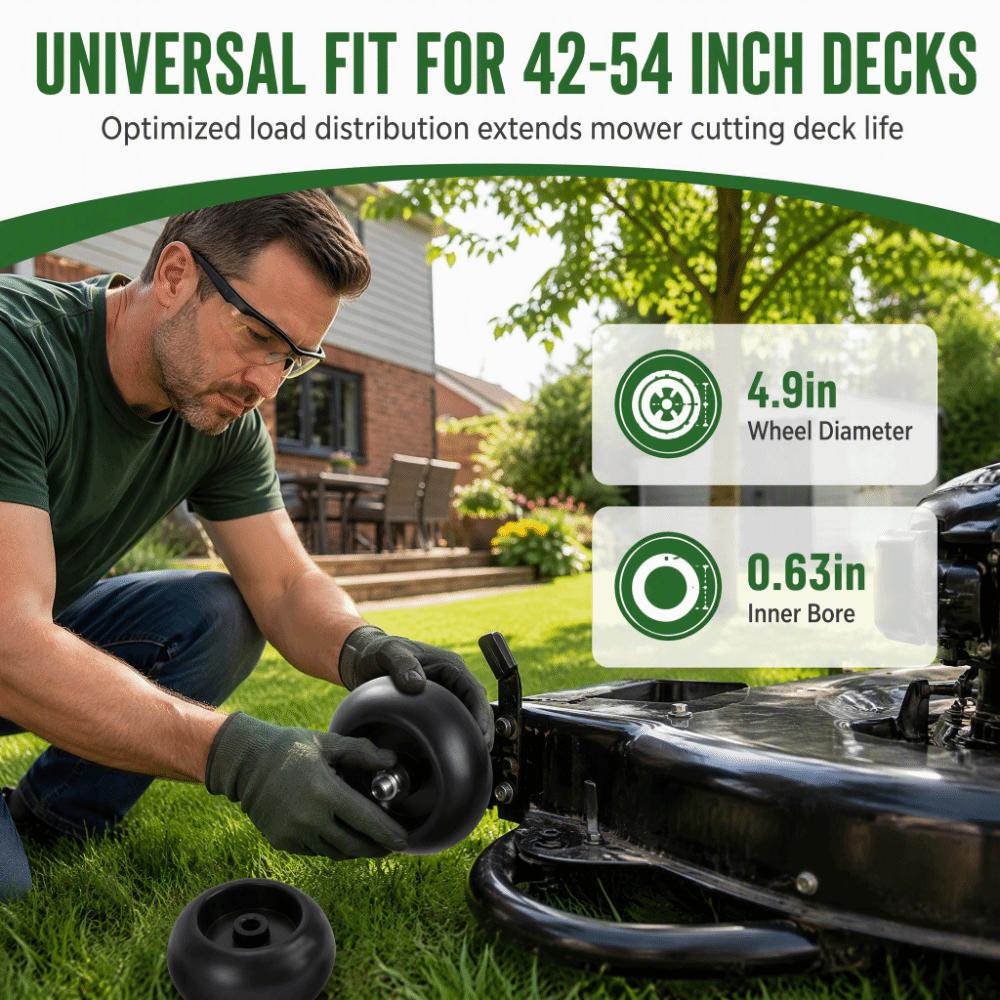 Durable Lawn Mower Deck Wheels PA Bolt On Kit Solid Riding Mower Wheels Lawn Mower Maintenance