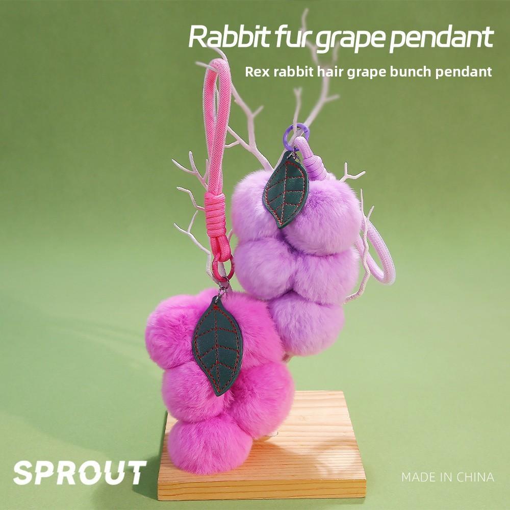 Grape Shaped Cartoon Plush Keychain Pendant Doll Toy For Bag Accessory Gift
