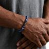 Stylish Blue Natural Stone Beaded Bracelets for Men,Lapis Lazuli Hematite Bracelet,Healing Energy Yoga Jewelry