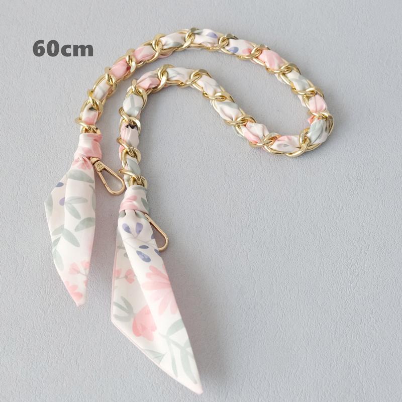 Новый модный бренд женские сумки аксессуары цепи съемные цветочные золотые серебряные металлические шелковые ремешки женские DIY цепи ручки для сумок