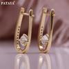 PATAYA U-образные уникальные серьги цвета розового золота с искусственным цирконом, креативные необычные серьги, женские геометрические серьги