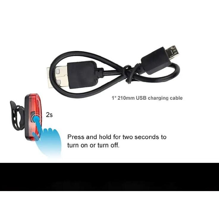 MTB Road Bike Rear Light USB Rechargeable LED Bike Tail Light Easy to Install Bicycle Warning Taillights for Night Riding Safety
