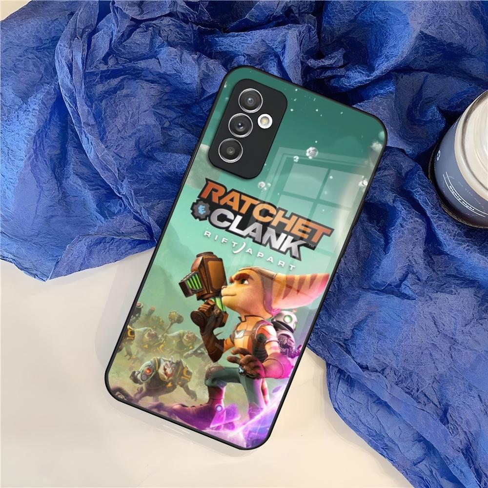 Игровой чехол R-Ratchet Clank для Samsung Galaxy S25 S24 S30 S21 S23 S20 S22 Fe Note 20 Pro Ultra Plus стеклянная крышка
